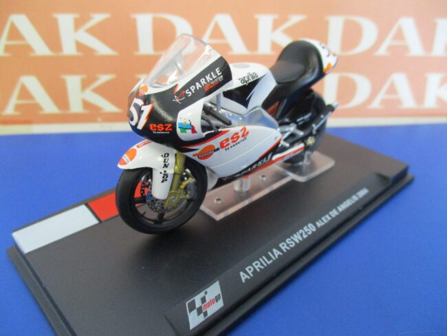Altaya moto bike aprilia rsw 250 #51 Alex de Angelis 2004 diecast metal 1:24 new 