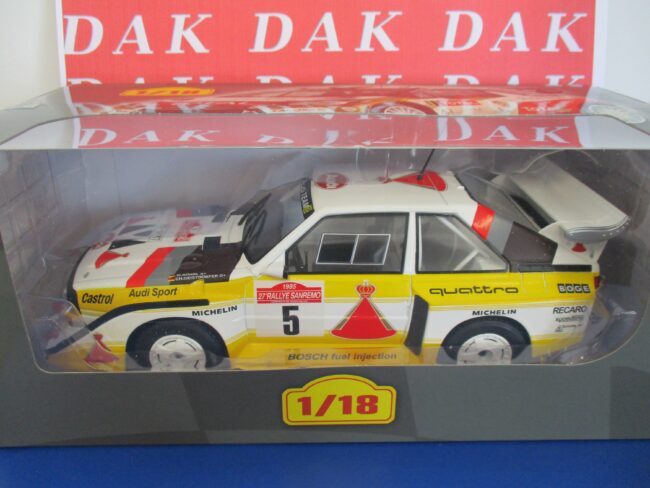 Die cast 1/18 Modellino Auto Audi Quattro S1 Rally Sanremo 1985 W.Rohrl - immagine 4