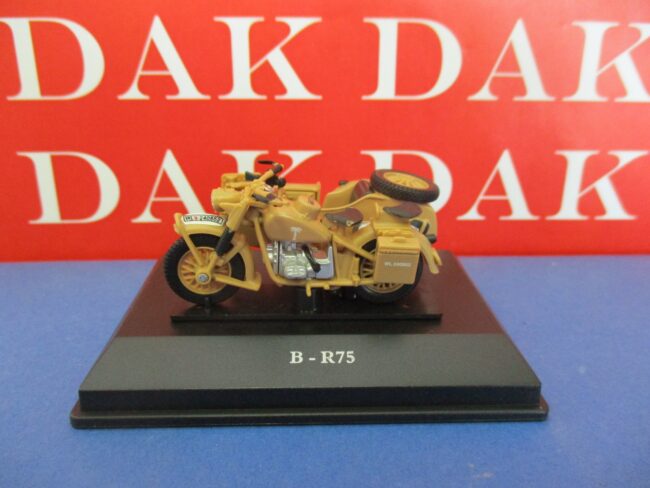 Die cast 1/43 Modellino Moto BMW R-75 + Sidecar Deutsche Afrika Korps Cararama