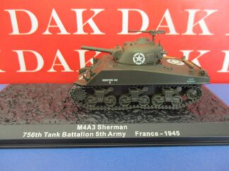 Die cast 1/72 Modellino Carro Armato Tank M4A3 Sherman 756th Bat. France 1945