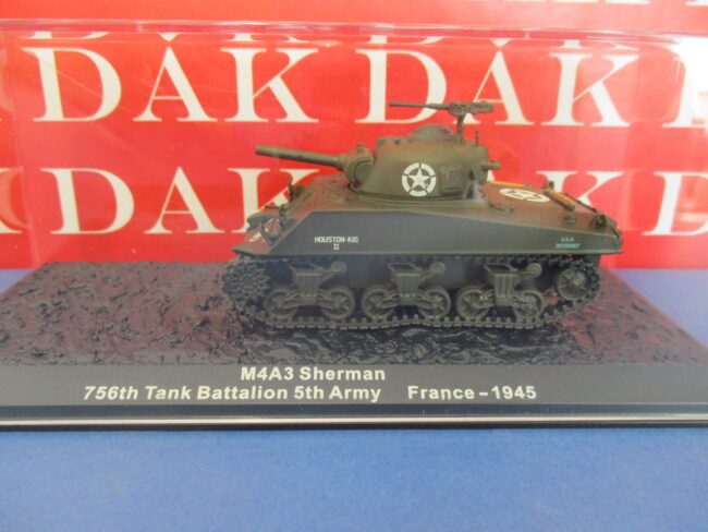 Die cast 1/72 Modellino Carro Armato Tank M4A3 Sherman 756th Bat. France 1945 - immagine 4