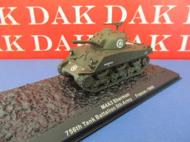Die cast 1/72 Modellino Carro Armato Tank M4A3 Sherman 756th Bat. France 1945 - immagine 2