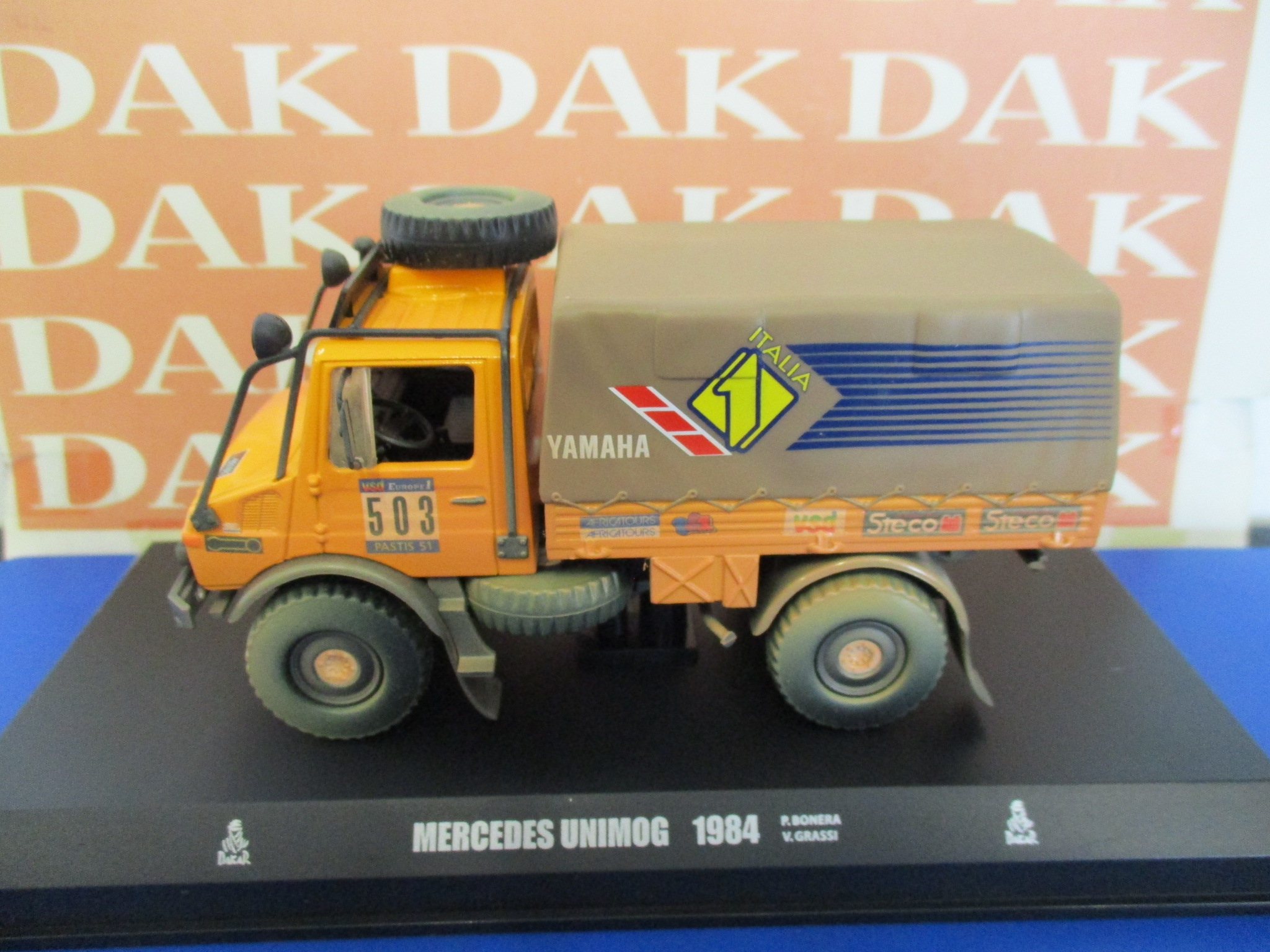 Die cast 1/43 Modellino Camion Truck Mercedes Unimog Paris-Dakar 1984