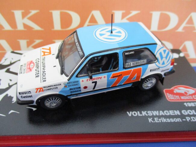 Die cast 1/43 Modellino Auto Volkswagen Golf GTI Rally Monte Carlo 1987 Eriksson