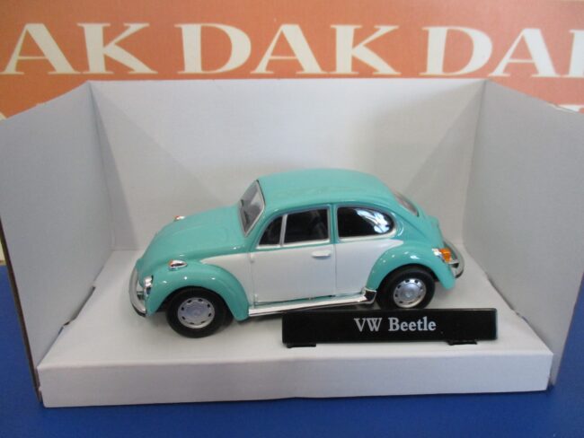 Die cast 1/43 Modellino auto Volkswagen Maggiolino bicolore bianco verde Cararam
