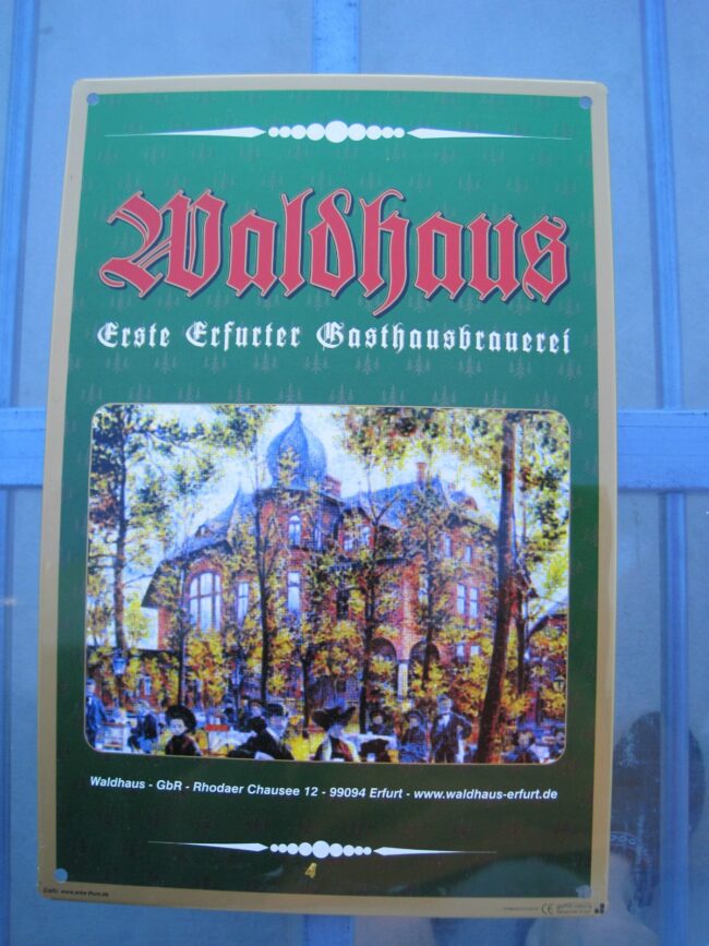 Insegna Targa Metallica Birra Bier 1. Erfurter Gasthausbrauerei circa 20x30 cm