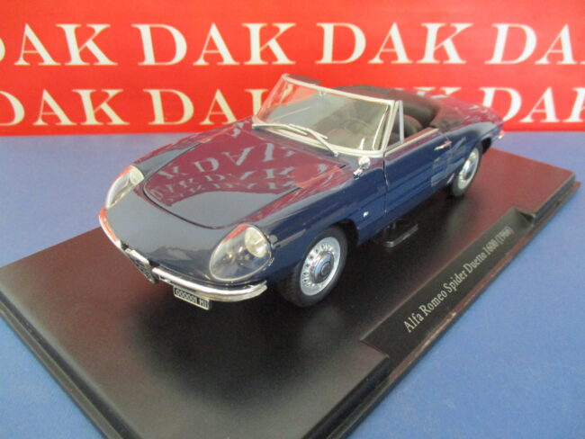 Die cast 1/24 Modellino Auto Alfa Romeo Spider Duetto 1600 1966 blu - immagine 2