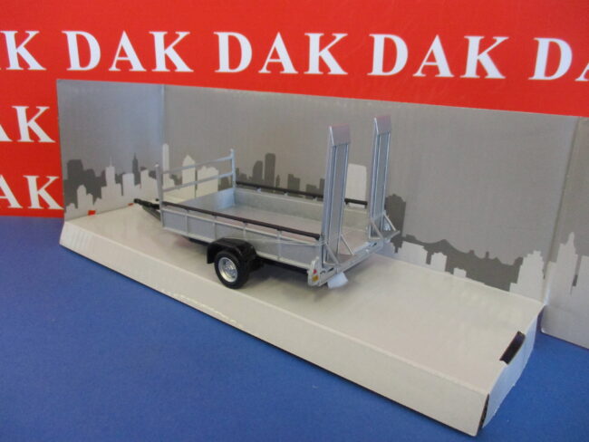 Die cast 1/43 Modellino Carrello Assistenza Trasporto Auto Trailer 1 asse - immagine 3