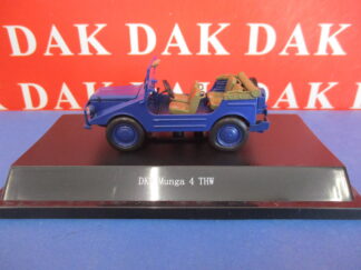 Die cast 1/43 Modellino Auto Jeep DKW Munga 4 THW aperta blu by Starline
