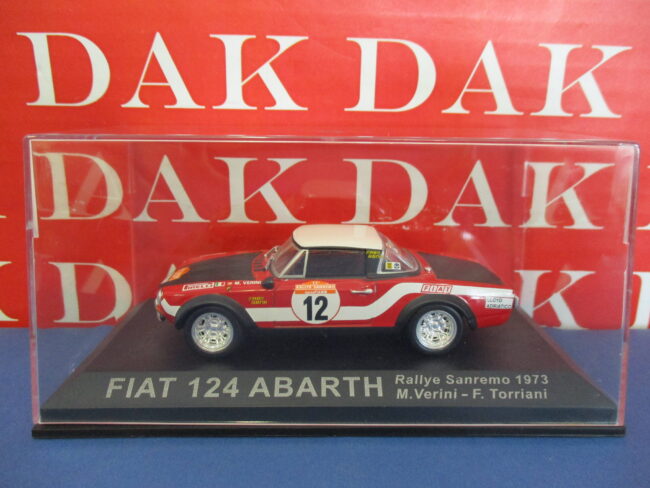 Die cast 1/43 Modellino Auto  Fiat 124 Abarth Rally Sanremo 1973 M. Verini - immagine 5