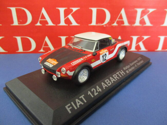 Die cast 1/43 Modellino Auto  Fiat 124 Abarth Rally Sanremo 1973 M. Verini - immagine 2