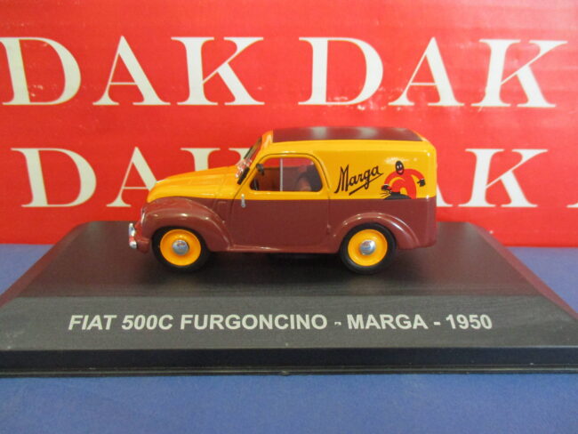 Die cast 1/43 Modellino Auto Pubblicitario Fiat 500C Furgoncino Marga 1950