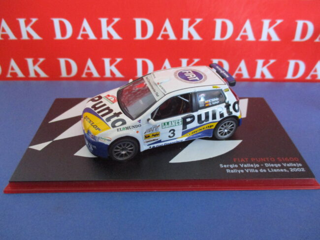Die cast 1/43 Modellino Auto Fiat Punto S1600 Rally Villa de Llanes 2002 Vallejo