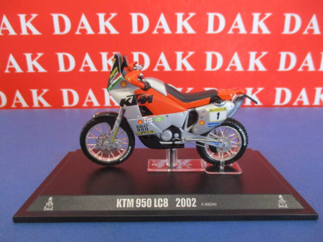 Die cast 1/24 Modellino Moto KTM 950 LC8 Paris Dakar 2002 F. Meoni