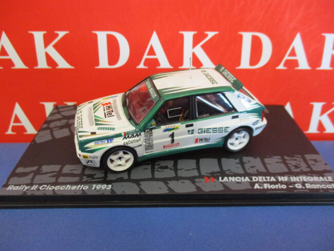 Die cast 1/43 Modellino Auto Lancia Delta HF Int. Rally Ciocchetto 1993 A.Fiorio