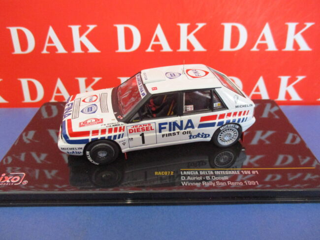Die cast 1/43 Modellino Auto Lancia Delta Integrale 16V San Remo 1991 D. Auriol - immagine 2