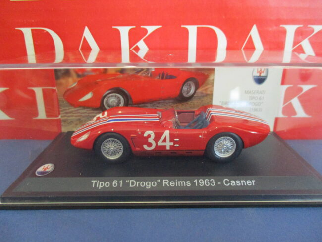 Die cast 1/43 Modellino Auto Maserati Tipo 61 N34 Drogo Reims 1963 Casner - immagine 4