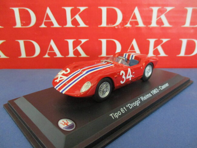 Die cast 1/43 Modellino Auto Maserati Tipo 61 N34 Drogo Reims 1963 Casner - immagine 2