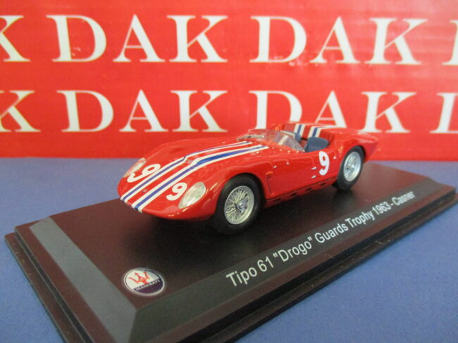 Die cast 1/43 Modellino Auto Maserati Tipo 61 Drogo N9 Guard Trophi 1963 Casner - immagine 2