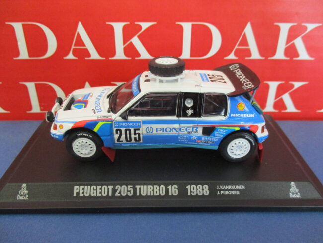 Die cast 1/43 Modellino Auto Peugeot 205 T16 Rally Paris Dakar 1988 J. Kankkunen - immagine 2