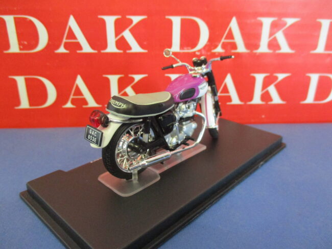 Die cast 1/24 Modellino Moto Triumph T120 Bonneville 1967 Bianca e Viola - immagine 3