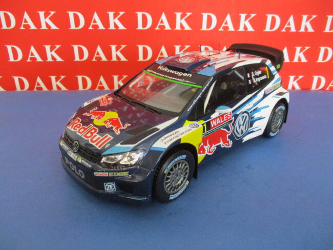 Die cast 1/18 Modellino Auto Volkswagen Polo R WRC Wales Rally 2015 S. Ogier - immagine 2