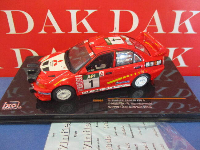 Die cast 1/43 Modellino Auto Mitsubishi Lancer EVO 5 Rally Australia 1998 Makine - immagine 3
