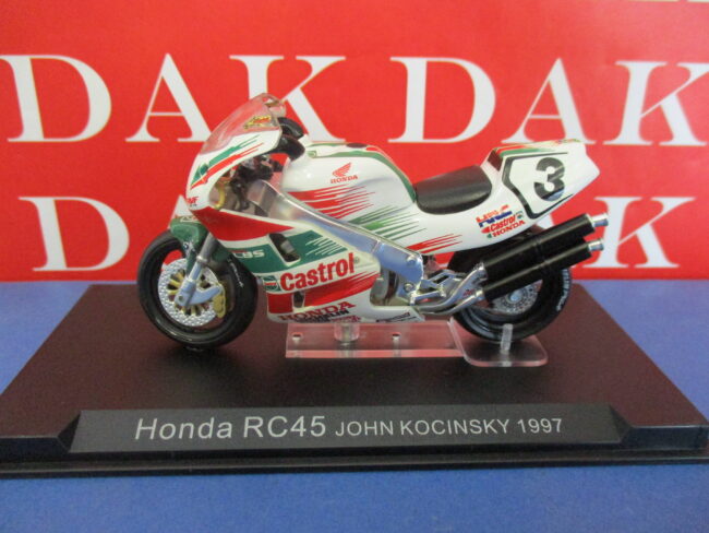 Die cast 1/24 Modellino Moto GP Honda RC45 John Kocinsky 1997