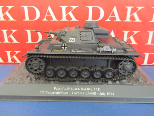 Die cast 1/43 Modellino Carro Armato Tank Pz.Kpfw. III Ausf.G 13 Pz. Div Ukraine