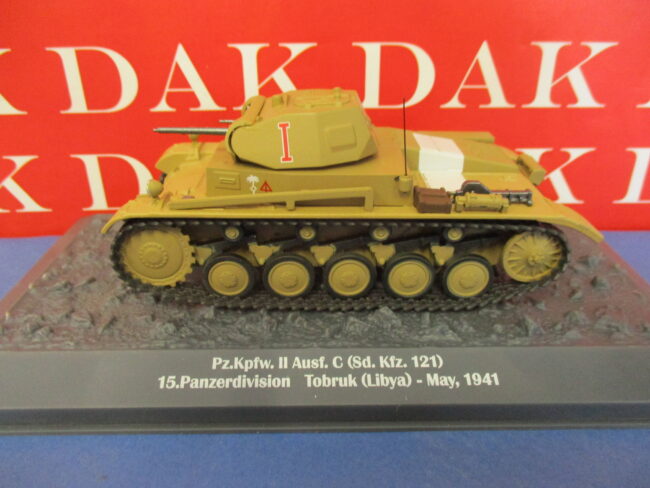 Die cast 1/43 Modellino Carro Armato Tank Pz.Kpfw. II Ausf. C 15. Division Lybia