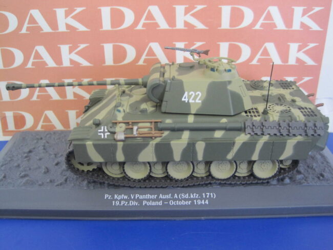 Die cast 1/43 Modellino Carro Armato Tank Pz.Kpfw V Panther Ausf. A 19 Pz. Div.