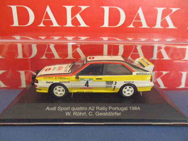 Die cast 1/43 Modellino Auto Audi Quattro A2 Rally Portugal 1984 W. Rohrl BY CMR - immagine 4