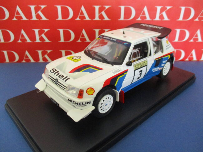 Die cast 1/24 Modellino Auto Peugeot 205 T16 Evo 2 Rally 1000 Lakes 1985 Salonen - immagine 2