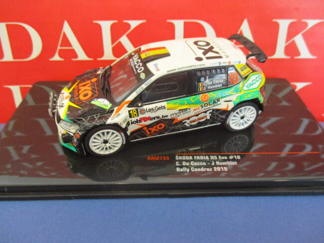 Die cast 1/43 Modellino Auto Skoda Fabia R5 Evo Rally Condrez 2019 C. De Cecco - immagine 2