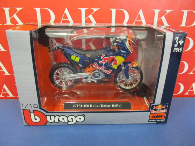 Die cast 1/18 Modellino Moto KTM 450 Rally Dakar Rally 2013 C. Desires by Burago - immagine 4