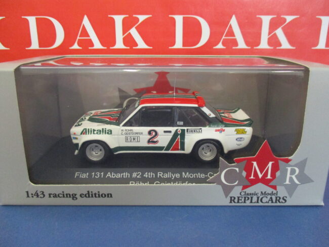 Die cast 1/43 Modellino Auto Fiat 131 Abarth Rally Monte Carlo 1978 W. Rohrl CMR - immagine 5