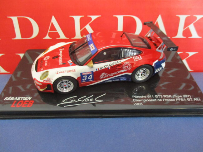 Die cast 1/43 Modellino Auto Porsche 911 GT3 RSR FFSA GT 2008 S. Loeb