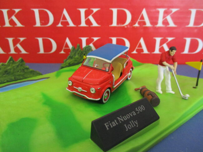 Die cast 1/43 Modellino Auto Diorama Fiat Nuova 500 Jolly Golf - immagine 2