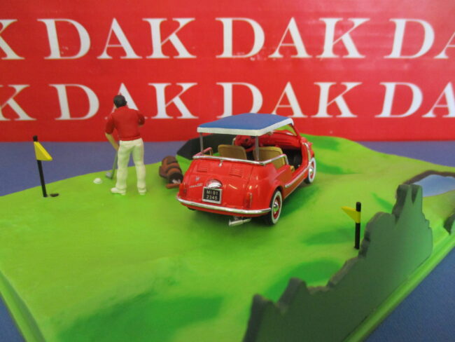 Die cast 1/43 Modellino Auto Diorama Fiat Nuova 500 Jolly Golf - immagine 3