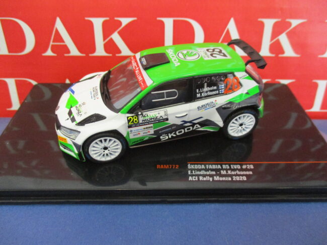 Die cast 1/43 Modellino Auto Skoda Fabia R5 EVO Rally Monza 2020 E. Lindholm