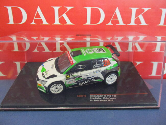 Die cast 1/43 Modellino Auto Skoda Fabia R5 EVO Rally Monza 2020 E. Lindholm - immagine 4
