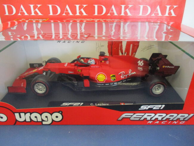 Die cast 1/18 Modellino Auto F1 Ferrari SF21 2021 C. Leclerc by Burago - immagine 4