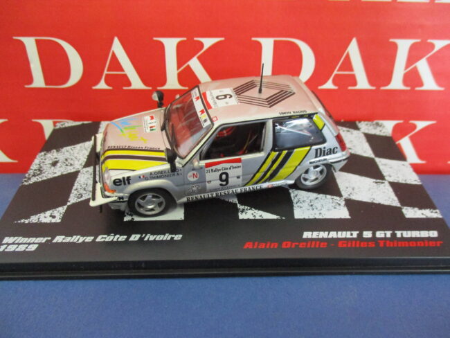 Die cast 1/43 Modellino Auto Renault 5 GT Turbo Rally Costa Avorio 1989 Oreille - immagine 2