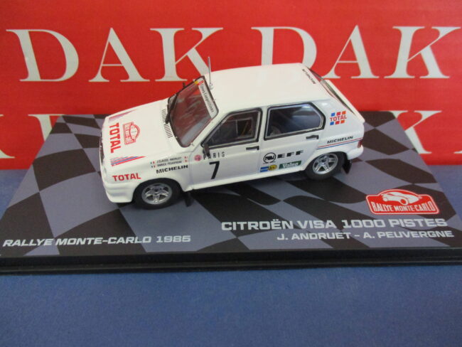 Die cast 1/43 Modellino Auto Citroen Visa 1000 Pistes Rally Monte Carlo 1985 RMC