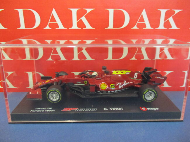 Die cast 1/43 Modellino Auto F1 Ferrari SF1000 Tuscan GP 1000th 2020 S. Vettel - immagine 4