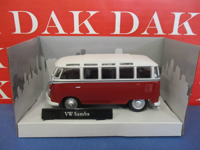 Die cast 1/43 Modellino Pulmino Van Volkswagen T1 Samba Bicolore Bianco Rosso