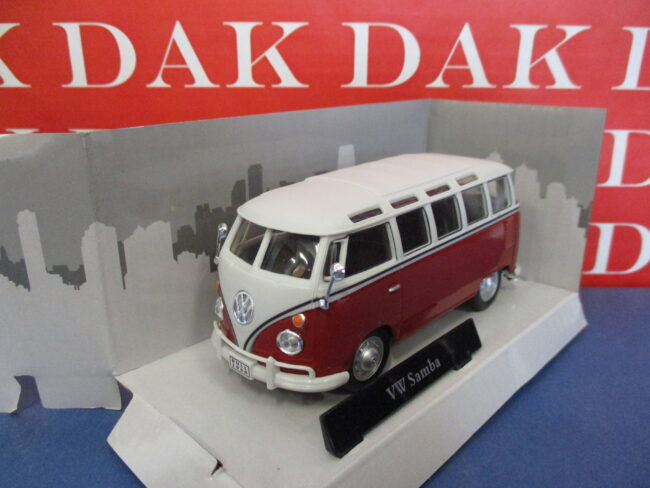 Die cast 1/43 Modellino Pulmino Van Volkswagen T1 Samba Bicolore Bianco Rosso - immagine 2