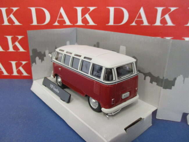Die cast 1/43 Modellino Pulmino Van Volkswagen T1 Samba Bicolore Bianco Rosso - immagine 3