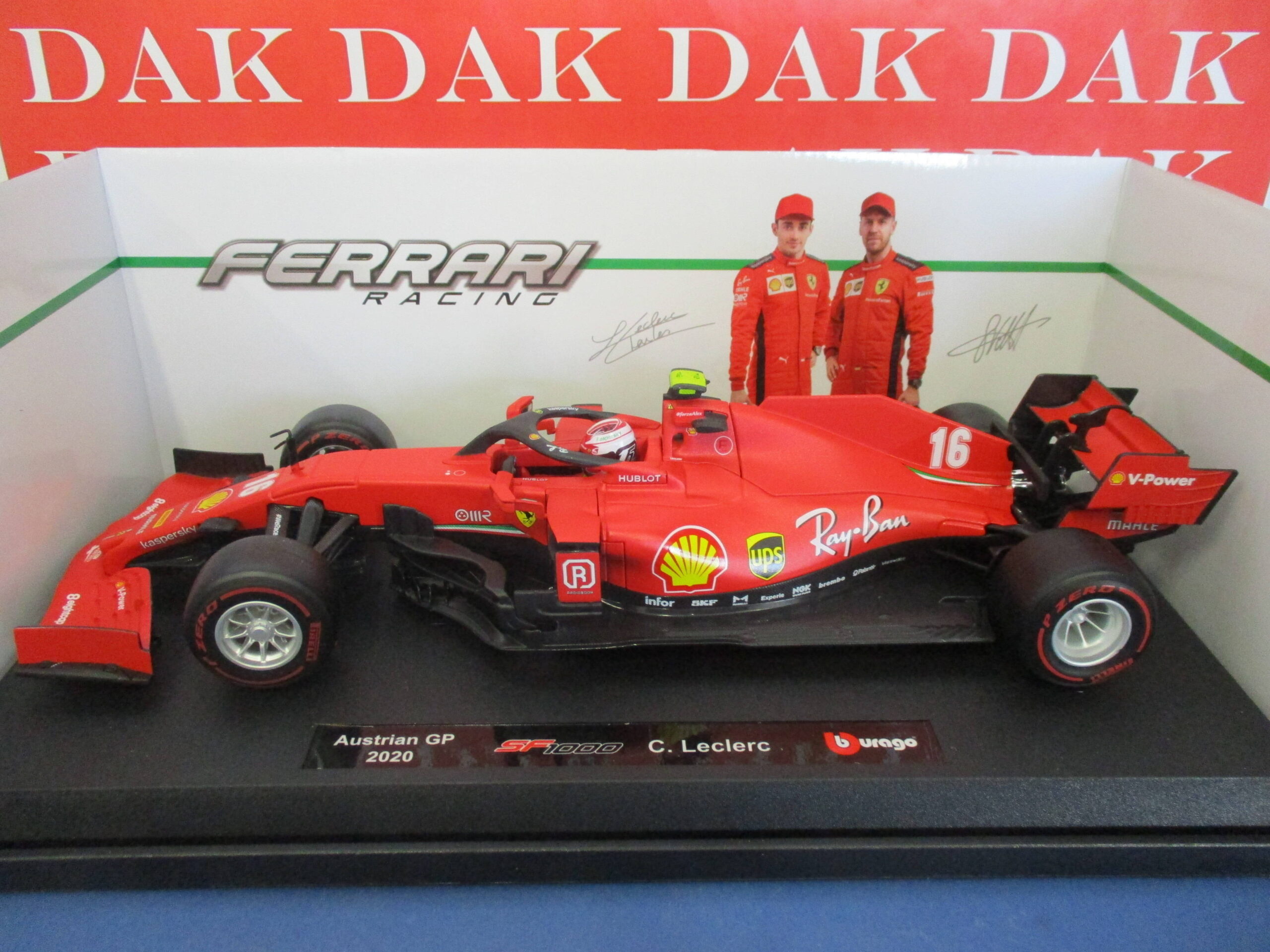 Die cast 1/18 modellino Auto F1 Ferrari SF1000 Austrian GP 2020 C. LeClerc  - Dak Mantova sas