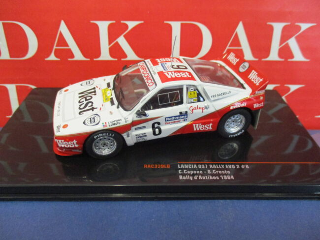 Die cast 1/43 Modellino Auto Lancia 037 EVO 2 Rally Antibes 1984 C. Capone Ixo